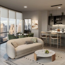 living area with easy access to other rooms