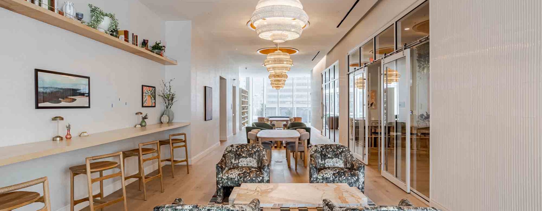 amenity interior work from home coworking desk area