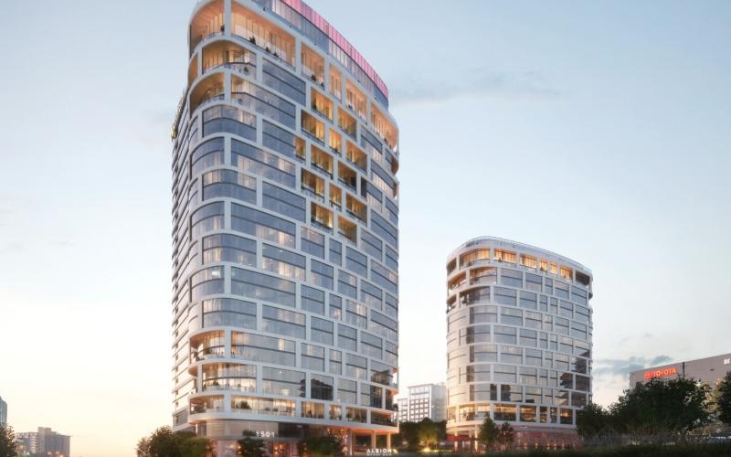 a tall building with many windows